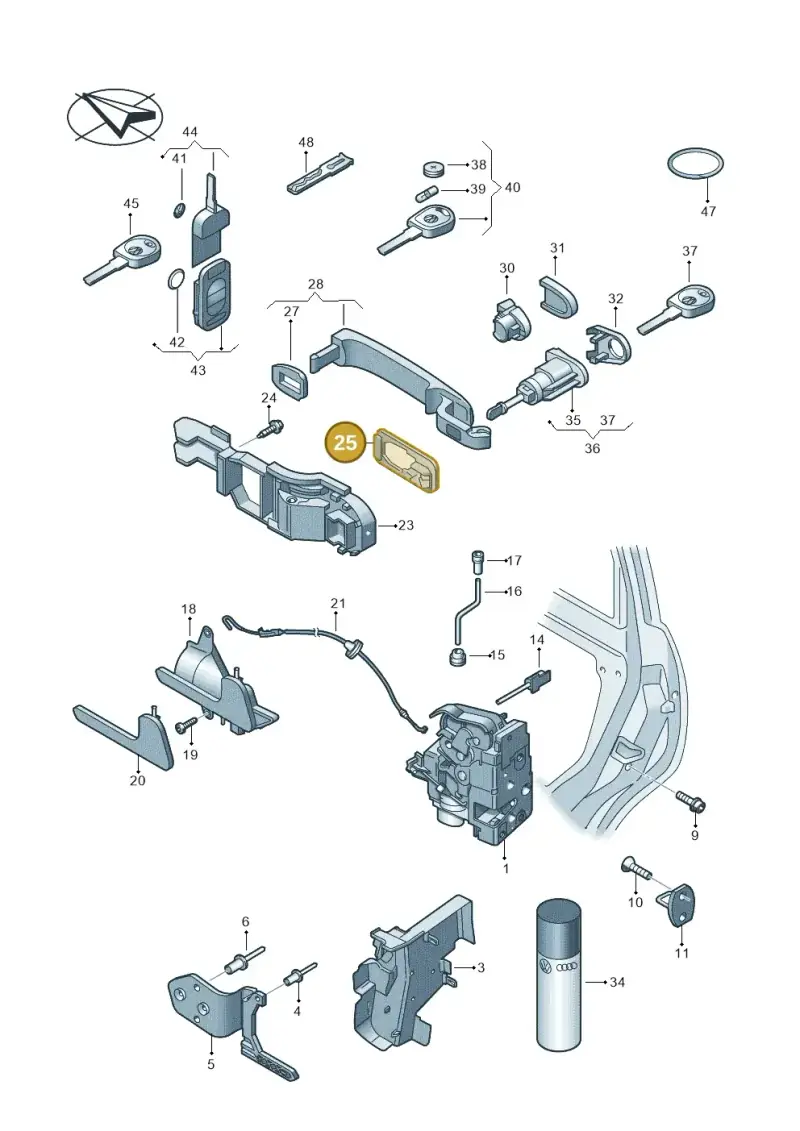1C0837211A — Volkswagen Transp. caravelle (2011-2015) diagram 410837000, position 25