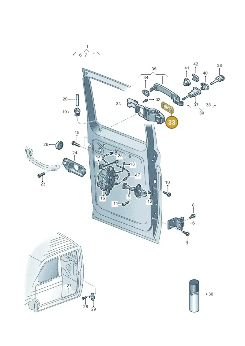 1C0837211A — Volkswagen Single-cab transp. (2015-2019) diagram 411841000, position 33