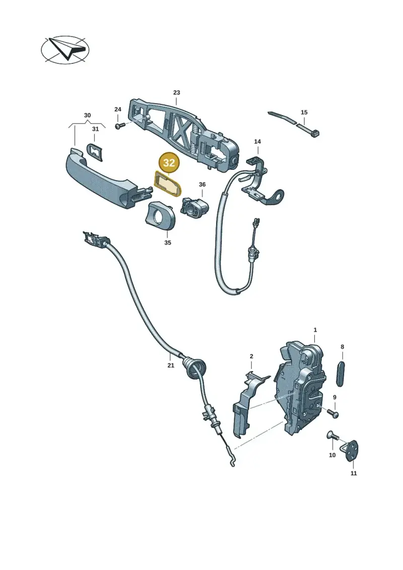 1C0837211A — Volkswagen Transport. multivan (2019-2024) diagram 7ep837000, position 32