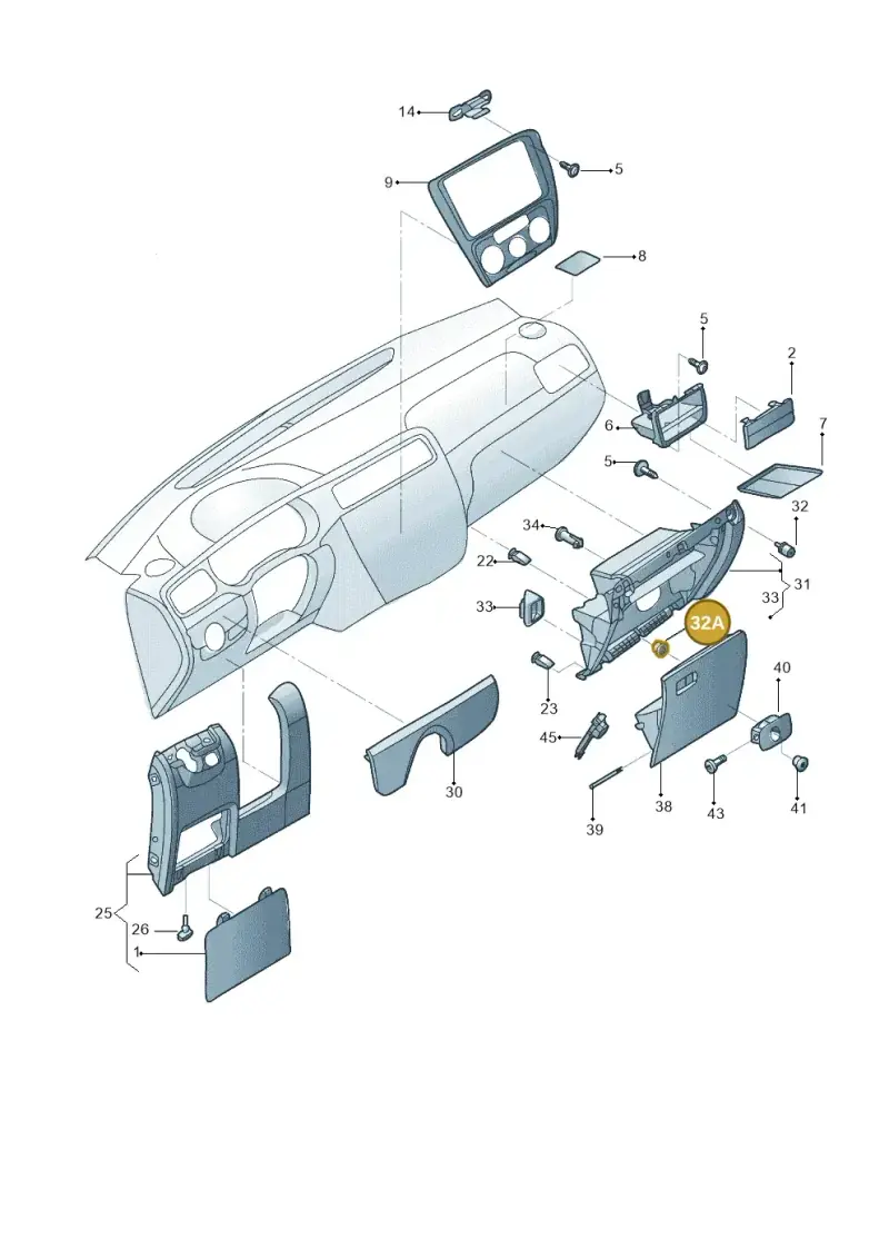 1C0858945 — Volkswagen Jetta 2.0 (2015-2015) diagram 692857200, position 32A