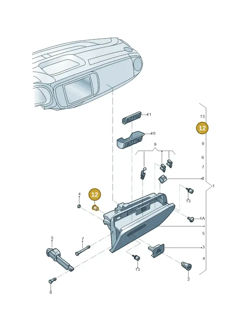 1C0858945 — Volkswagen Beetle (2016-2019) diagram 801857200, position 12