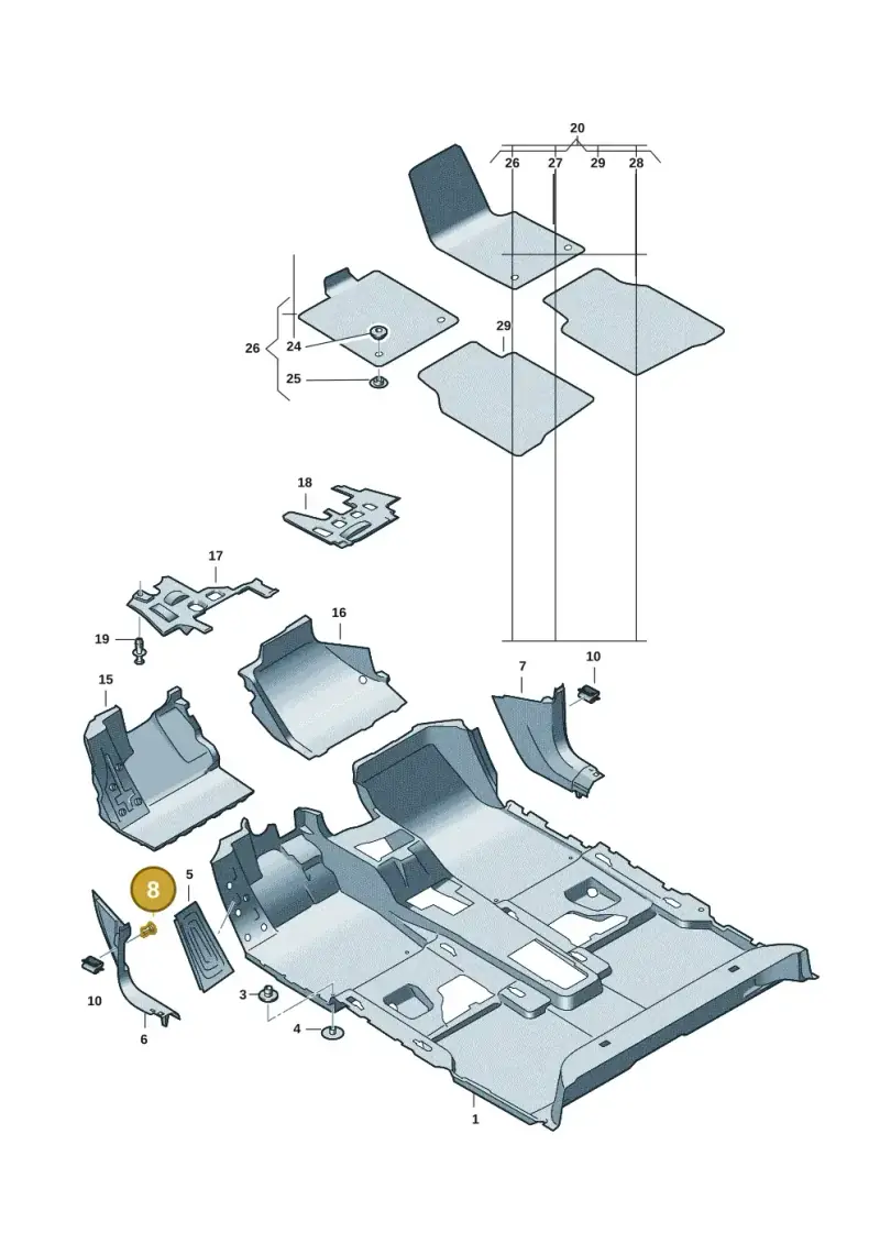 1C0867207 — Volkswagen ID.7 Limousine Pro (2023-) diagram 14b863000, position 8