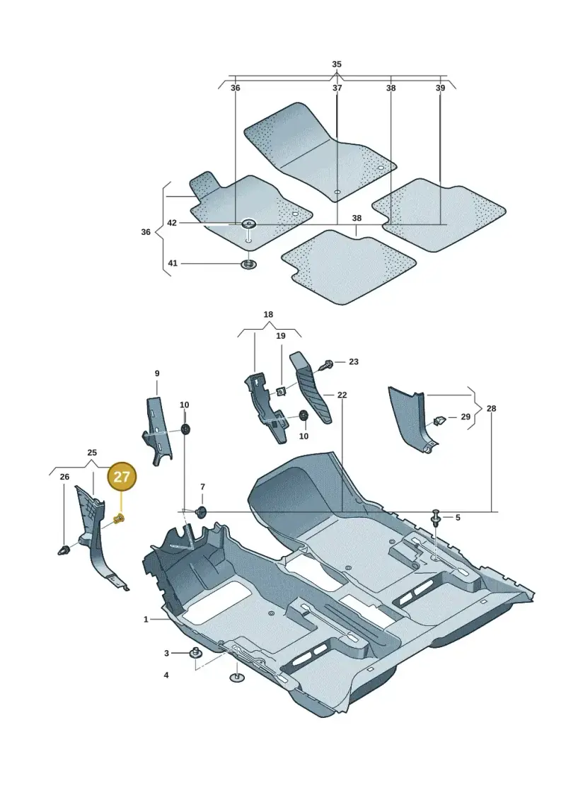 1C0867207 — Volkswagen Taigo (2021-2024) diagram 2f0863000, position 27