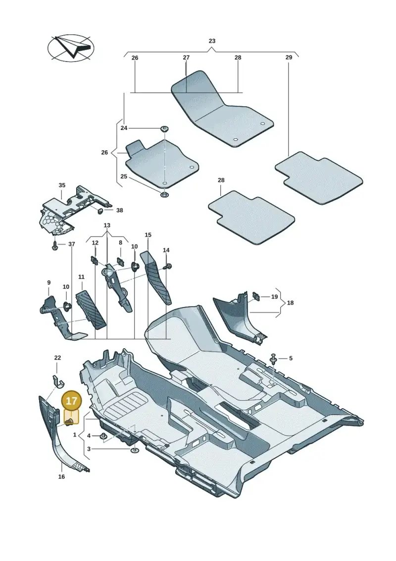 1C0867207 — Volkswagen Passat estate (2023-) diagram 3j0863000, position 17