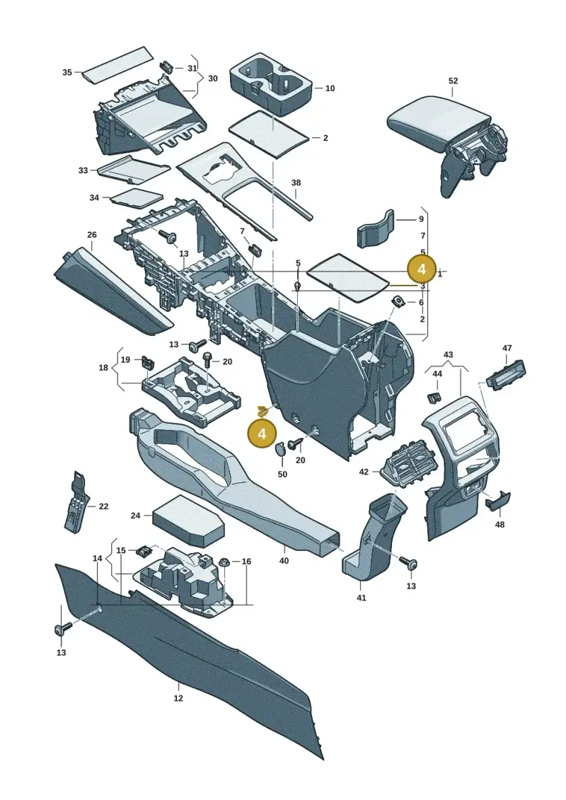 1C0867388 — Volkswagen Tiguan 2.0 (2023-) diagram 57x863500, position 4