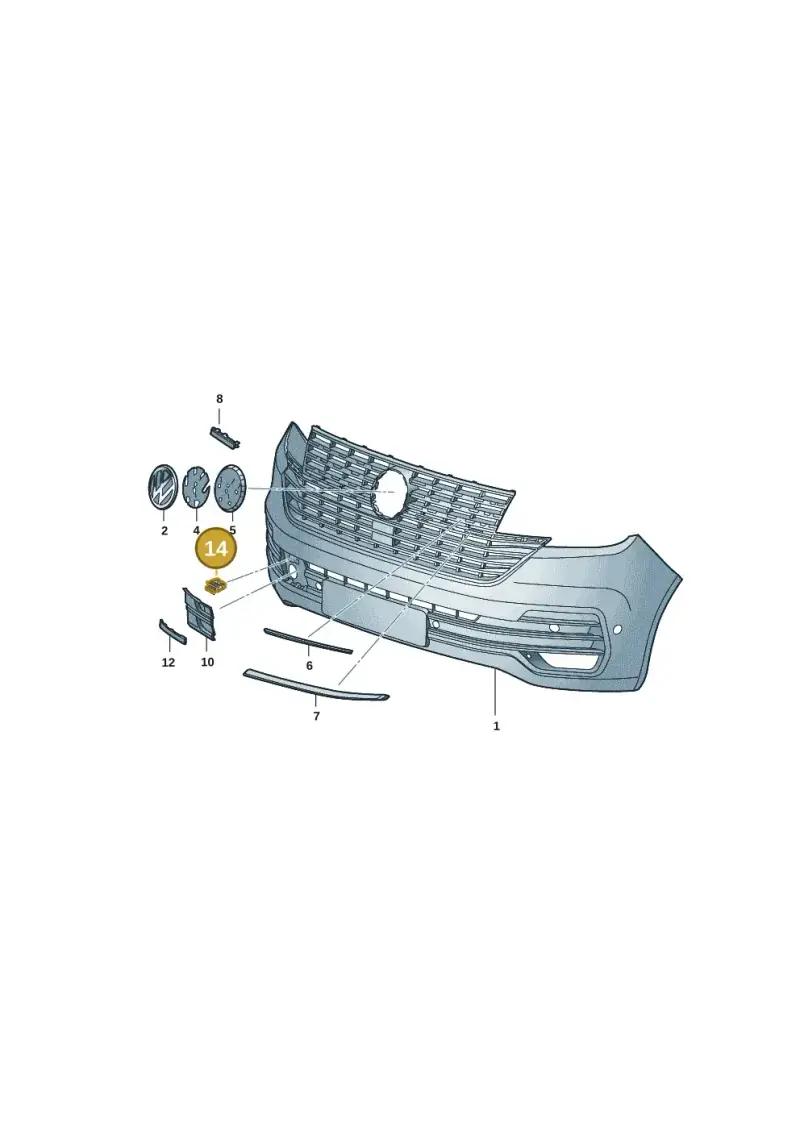 1C0867388 — Volkswagen Single-cab transp. (2019-2024) diagram 7fp853000, position 14