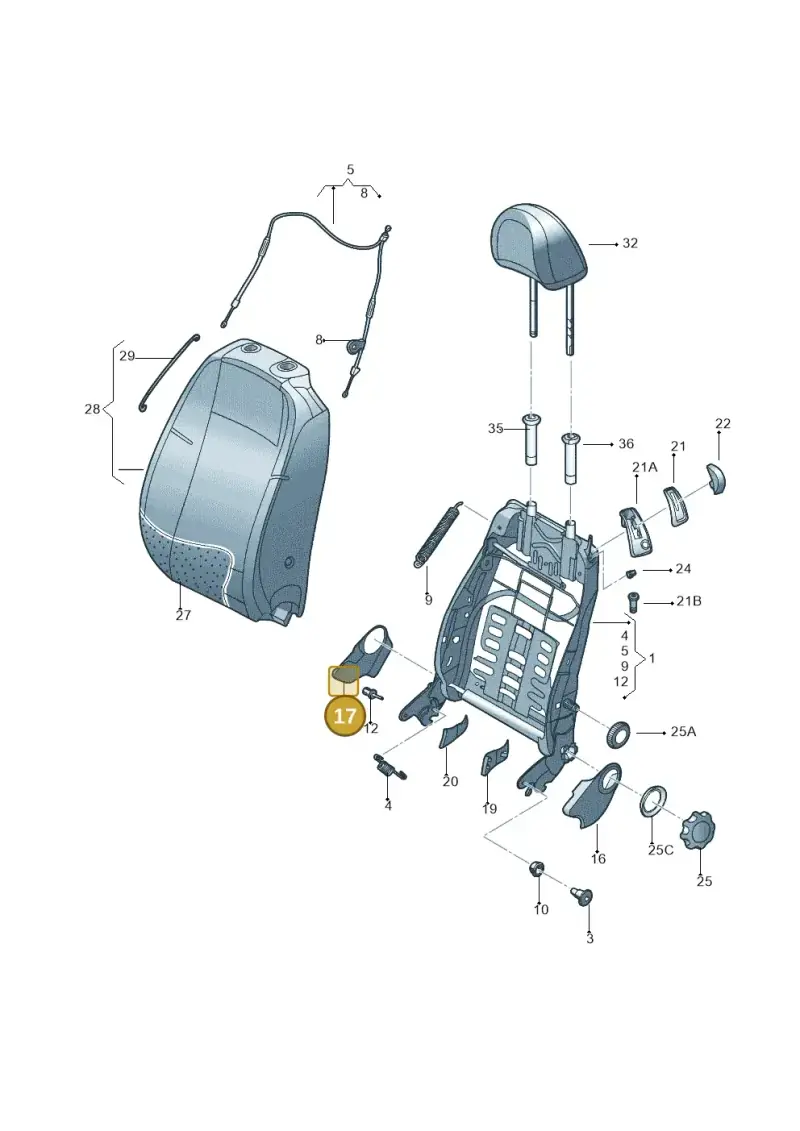 1C0881480A3PT — Volkswagen New Beetle Cabrio.     06> (2005-) diagram 279881500, position 17