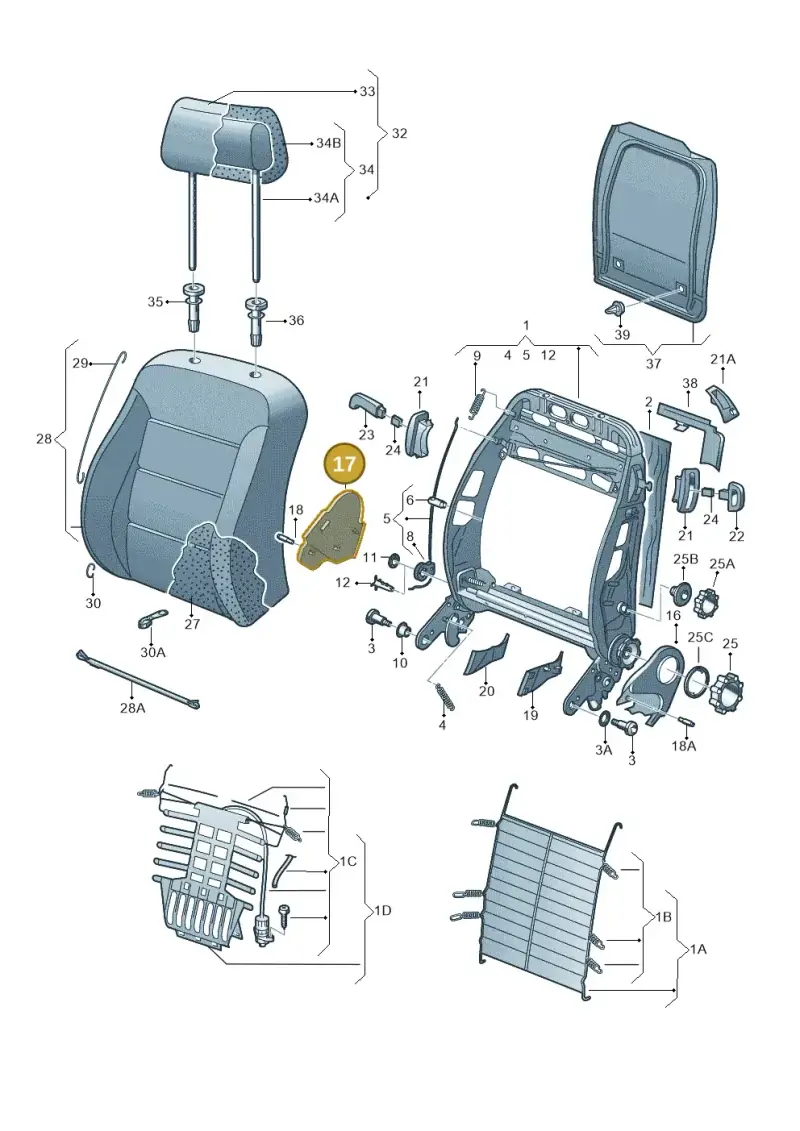 1C0881480A3PT — Volkswagen New Beetle             06> (2005-) diagram 201881500, position 17