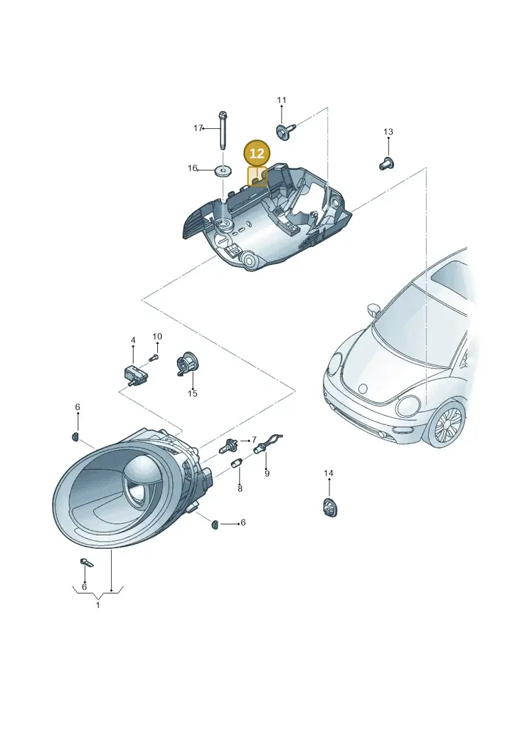 1C0941054 — Volkswagen New Beetle 06> (2005-) diagram 467941000, position 12