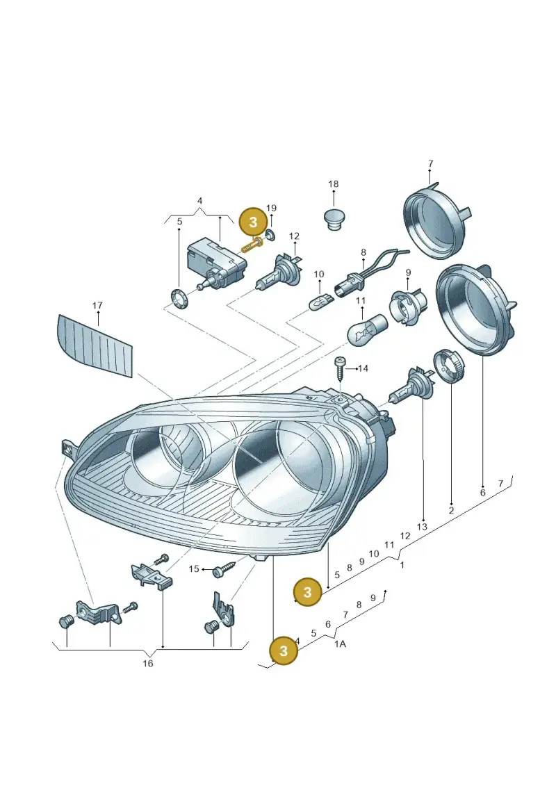 1C0941141 — Volkswagen GOLF VARIANT           07> (2007-) diagram 420941000, position 3