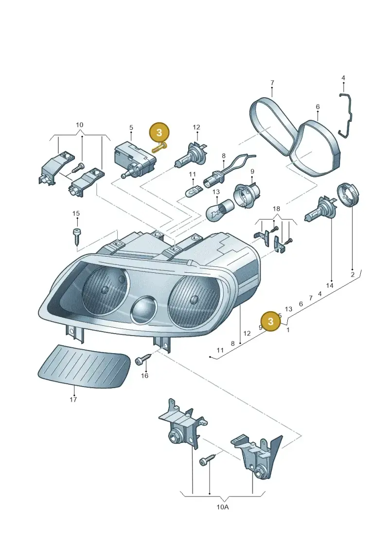 1C0941141 — Volkswagen Caddy panel van (2008-2010) diagram 443941000, position 3