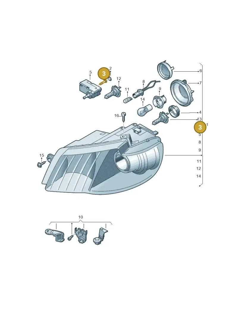 1C0941141 — Volkswagen Touran 1.9 (2008-2010) diagram 615941000, position 3
