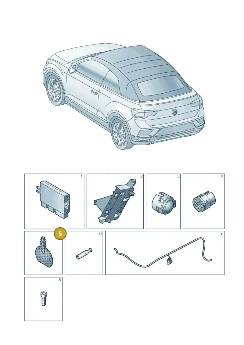 1C0945527 — Volkswagen T-Roc convertible 1.5 (2019-2024) diagram 2gk945055, position 5