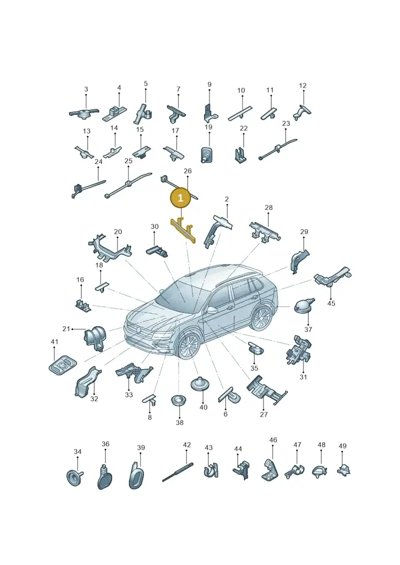 1C0971822 — Volkswagen T-Cross (2019-) diagram 579971820, position 1