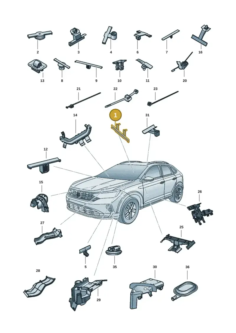 1C0971822 — Volkswagen Nivus (2020-) diagram 67b971083, position 1