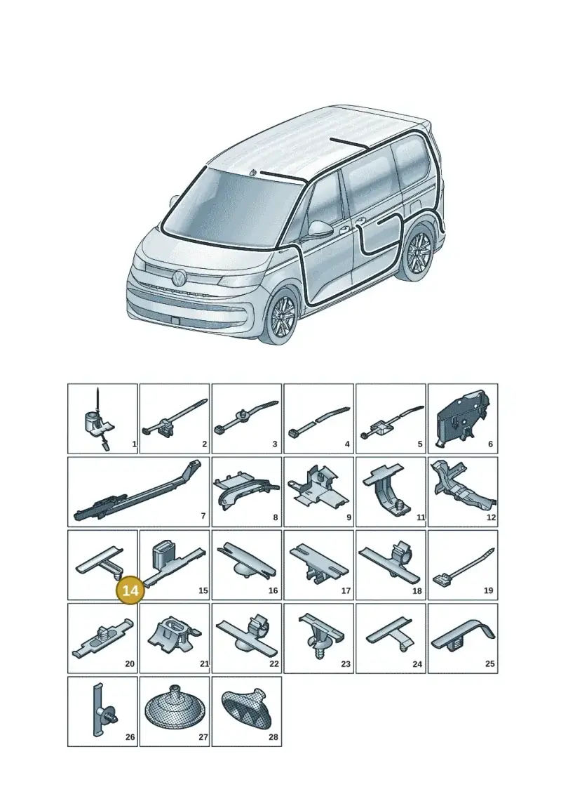 1C0971848C — Volkswagen Multivan (2021-) diagram 7t0972001, position 14