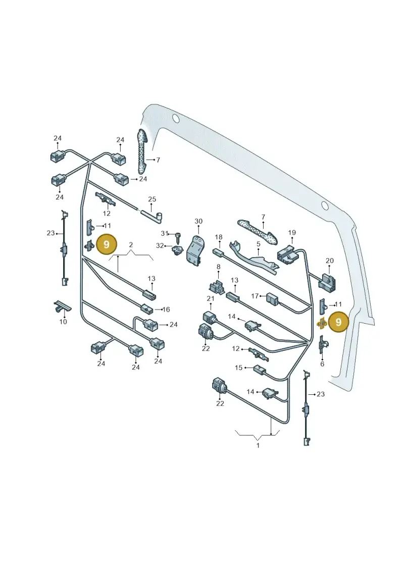 1C0971848D — Volkswagen GOLF (2003-2005) diagram 420972820, position 9