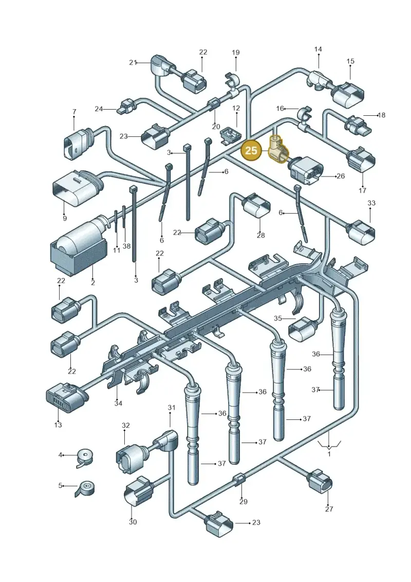 1C0971921 — Volkswagen Golf estate (2009-2013) diagram 684971070, position 25