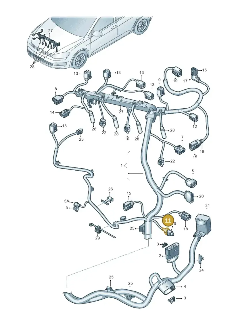 1C0971921 — Volkswagen Jetta 2.0 (2015-2015) diagram 746971100, position 11