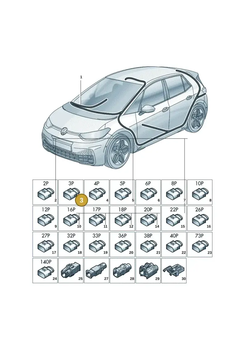1C0973119C — Volkswagen ID.3 (2019-2025) diagram 10a971090, position 3