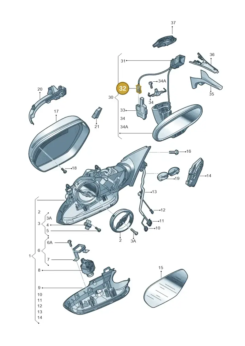 1C0973119C — Audi A6 Avant (2012-2018) diagram 717857400, position 32
