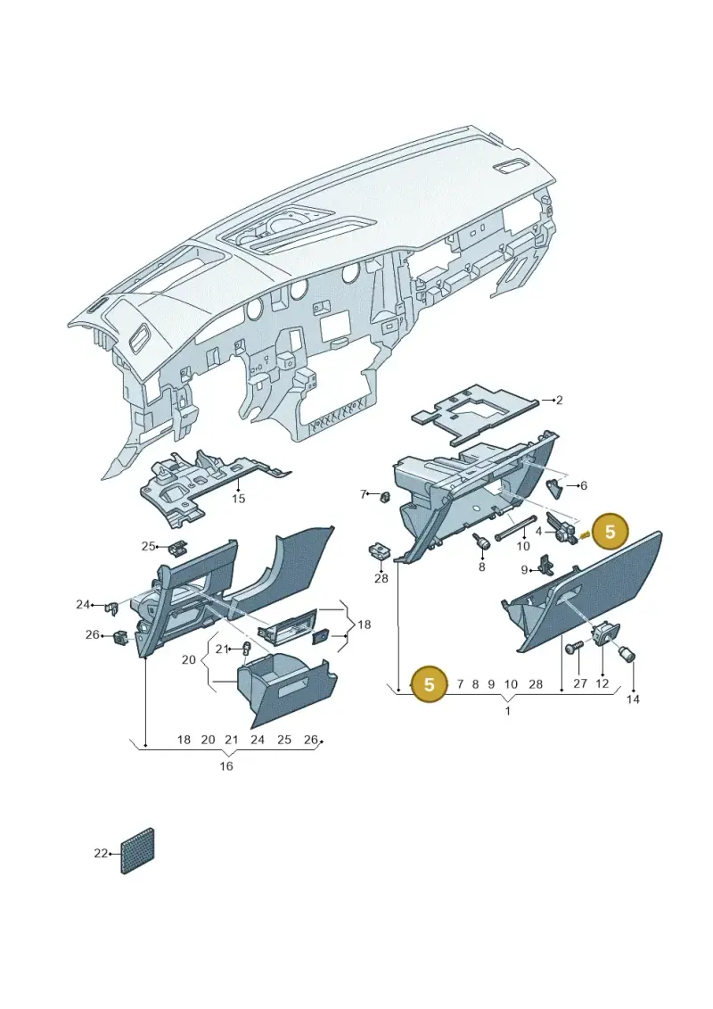 1C1880802 — Volkswagen Touareg (2017-2023) diagram 439857020, position 5
