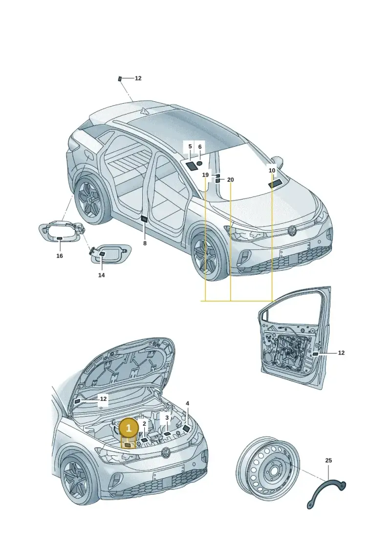 1EA010008C — Volkswagen ID.3 (2021-) diagram 11d010000, position 1