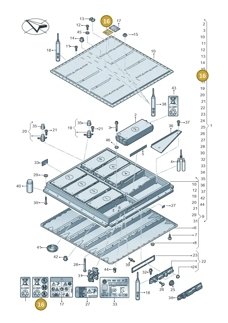 1EA010505 — SEAT CUPRA Born (2021-) diagram 052915050, position 16