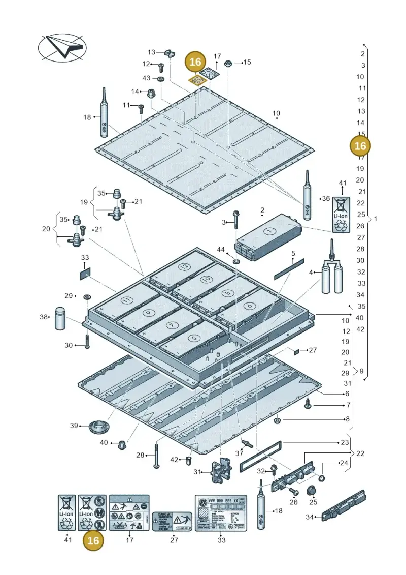 1EA010505 — SEAT CUPRA Born (2021-) diagram 062915050, position 16