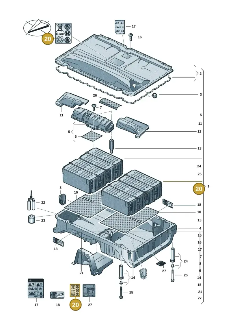 1EA010505 — Volkswagen Multivan (2021-2025) diagram 7t0915550, position 20