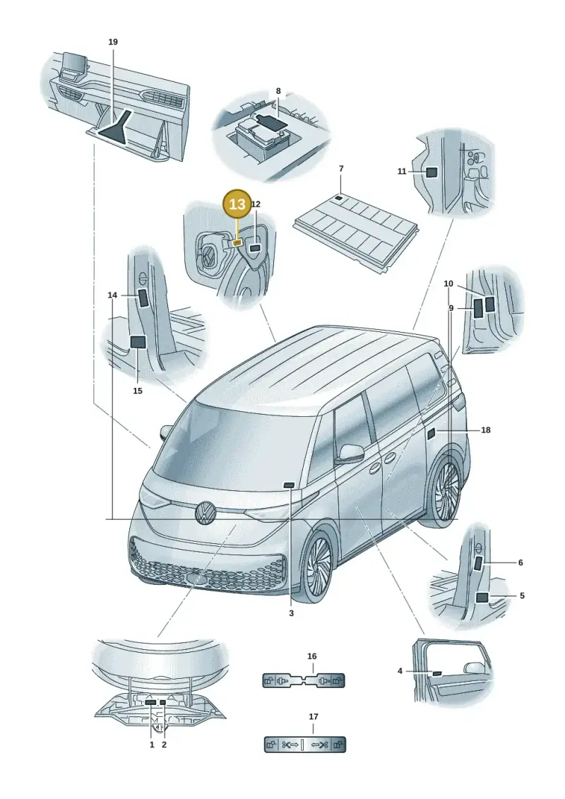 1EA010560B — Volkswagen ID.Buzz (2022-) diagram 15a010000, position 13