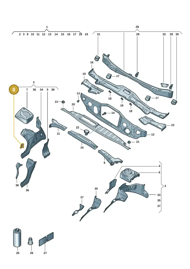 1EA121409K — Volkswagen ID.3 Pro (2019-2024) diagram 10a803005, position 8