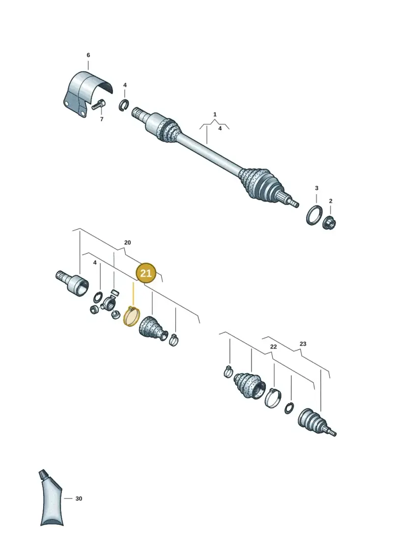 1EA498201B — Volkswagen Taigo (2021-2024) diagram 2f0407420, position 21