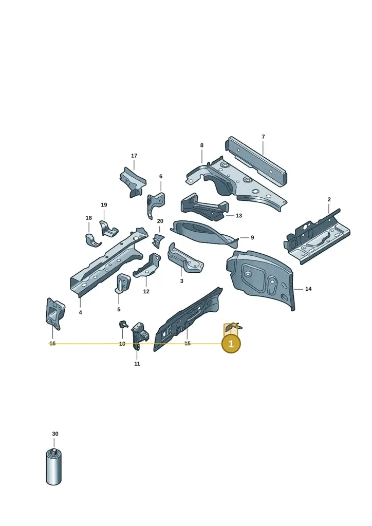 1EA611845B — Volkswagen ID.7 Limousine Pro (2023-) diagram 14b803000, position 1