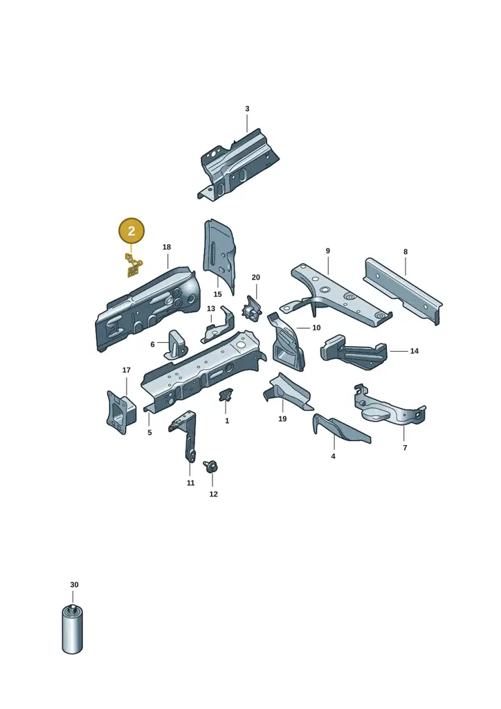 1EA611846B — Volkswagen ID.7 Limousine Pro (2023-) diagram 14b803001, position 2
