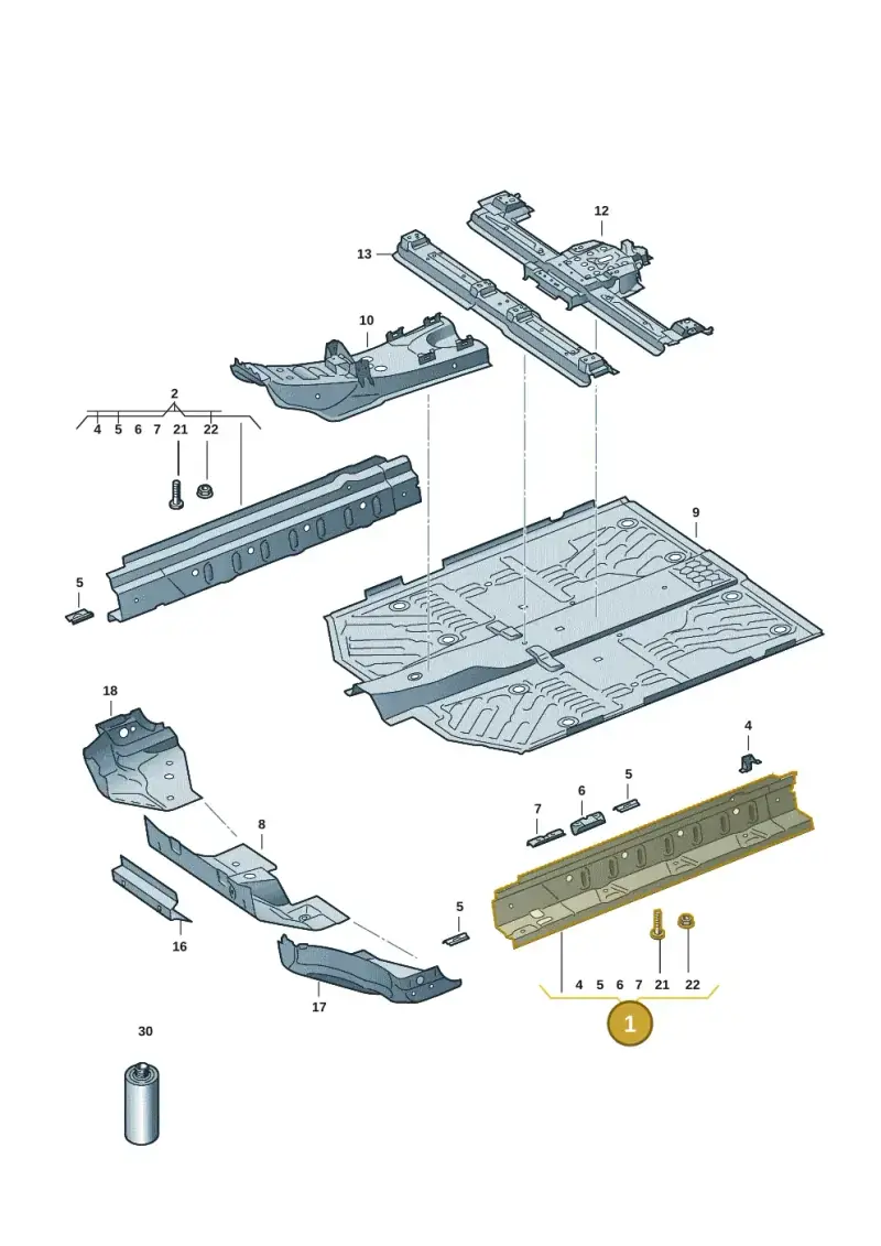 1EA801251A — Volkswagen ID.7 Limousine Pro (2023-) diagram 14b803200, position 1