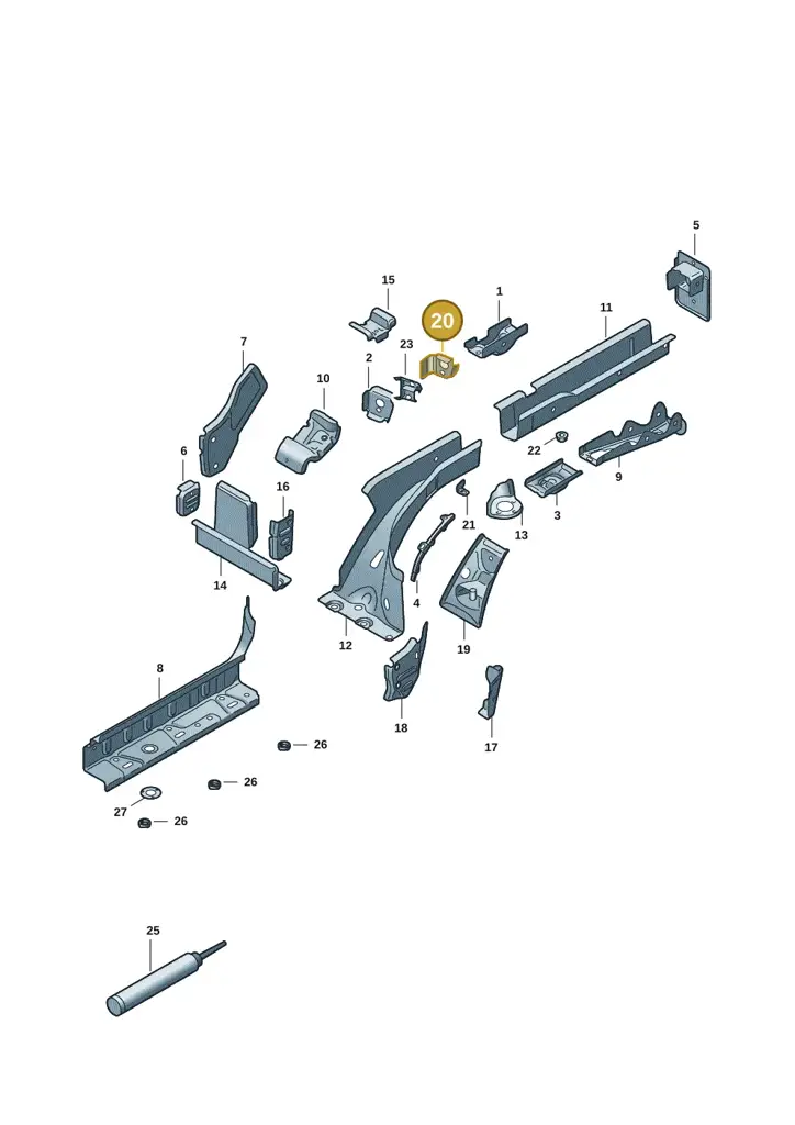 1EA801731 — Volkswagen ID.7 Limousine Pro (2023-) diagram 14b803400, position 20