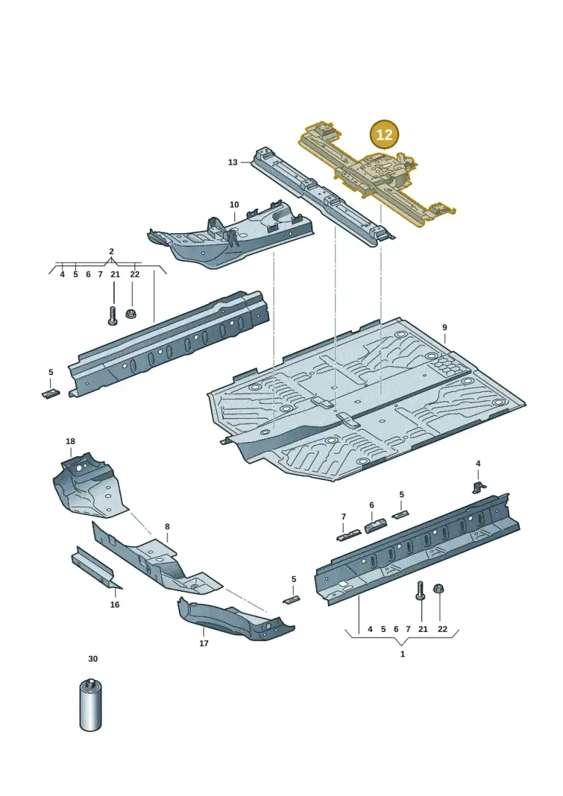 1EA803301A — Volkswagen ID.7 Limousine Pro (2023-) diagram 14b803200, position 12