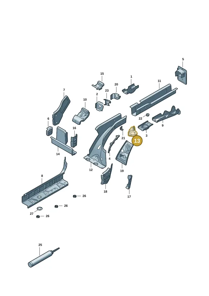 1EA803457 — Volkswagen ID.7 Limousine Pro (2023-) diagram 14b803400, position 13