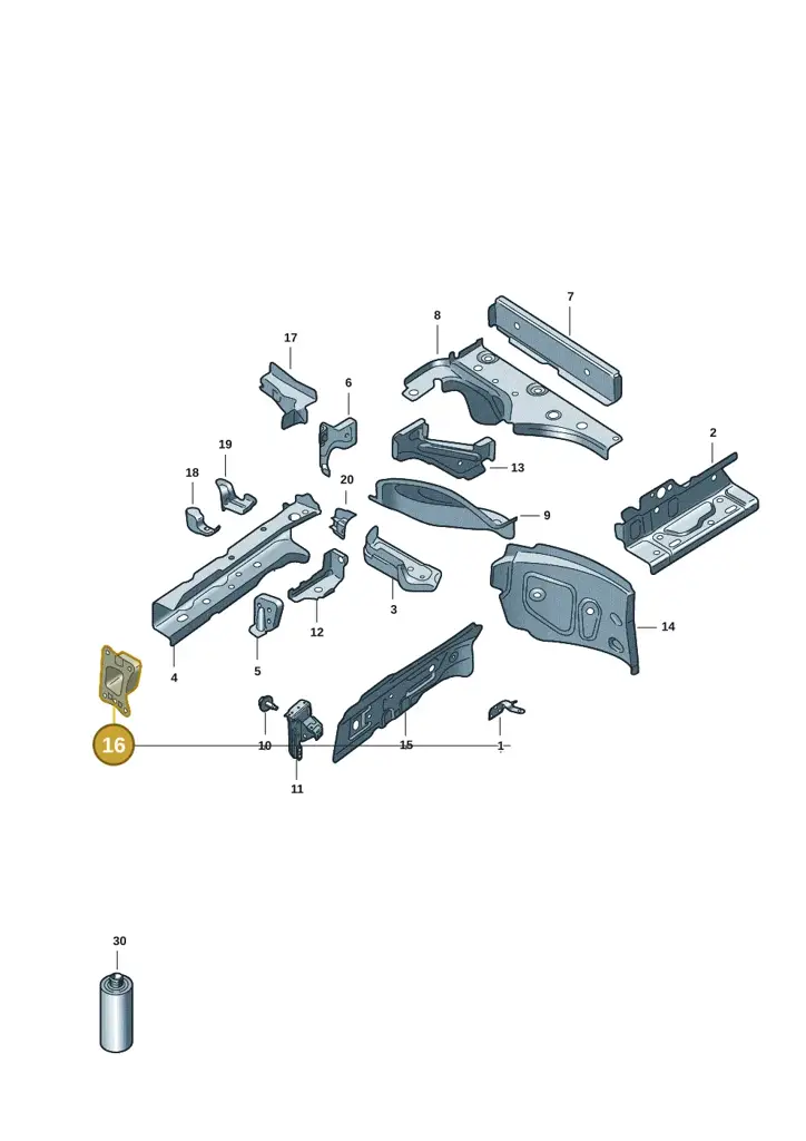 1EA804181 — Volkswagen ID.7 Limousine Pro (2023-) diagram 14b803000, position 16