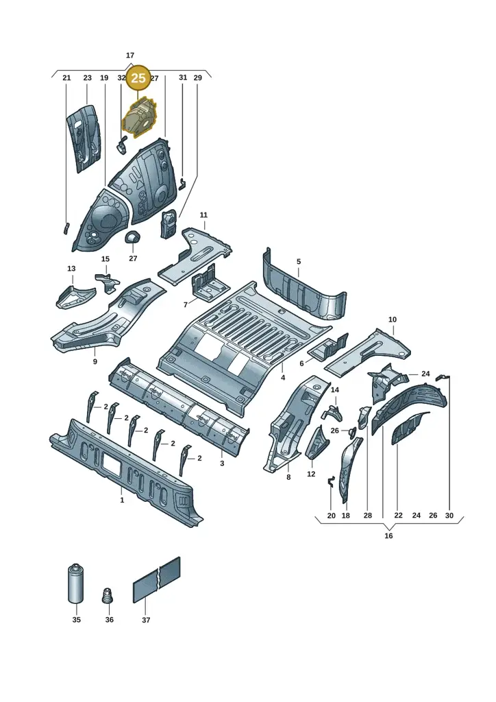 1EA804352 — Volkswagen ID.3 Pro (2019-2024) diagram 10a803015, position 25