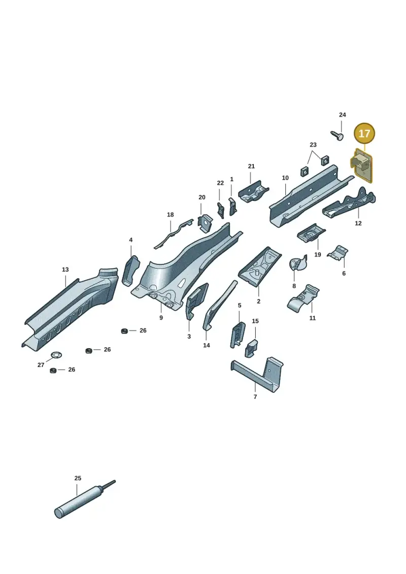 1EA804474A — Volkswagen ID.7 Limousine Pro (2023-) diagram 14b803401, position 17