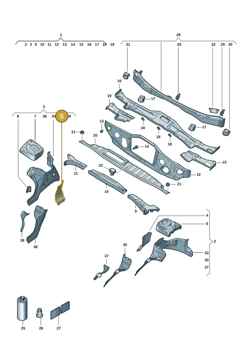 1EA805078 — Volkswagen ID.3 Pro (2019-2024) diagram 10a803005, position 5