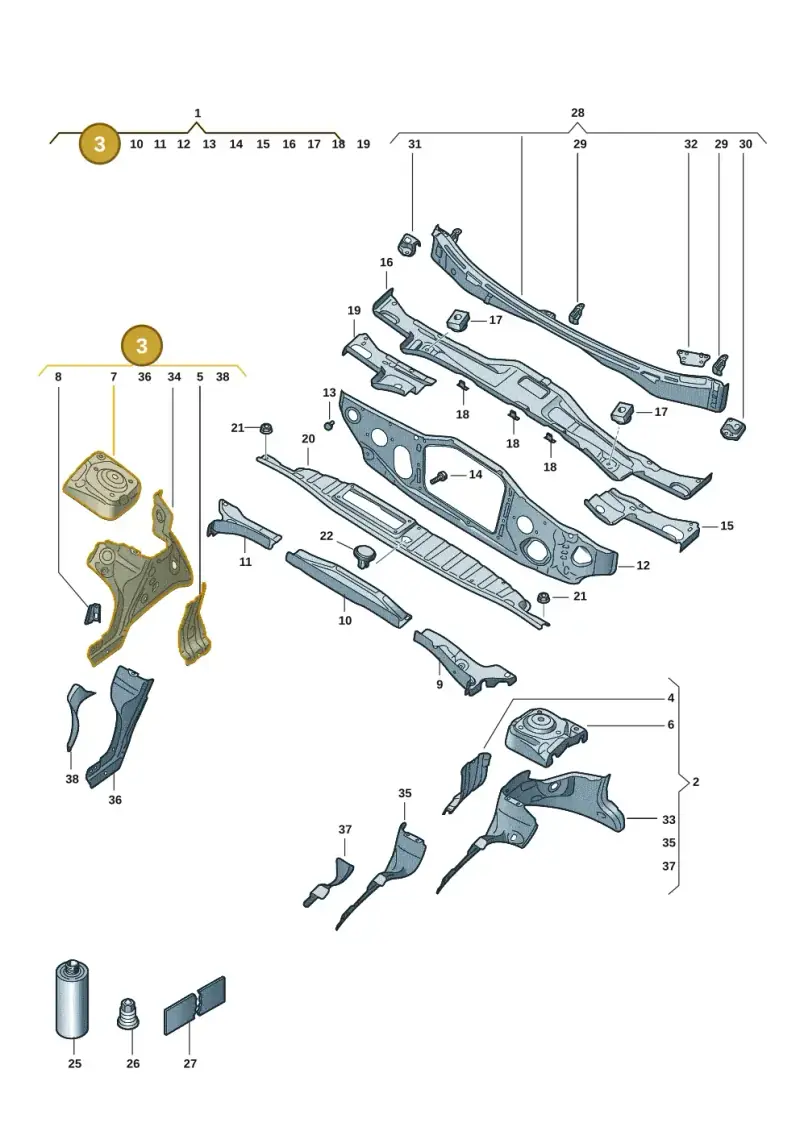 1EA805116 — Volkswagen ID.3 Pro (2019-2024) diagram 10a803005, position 3