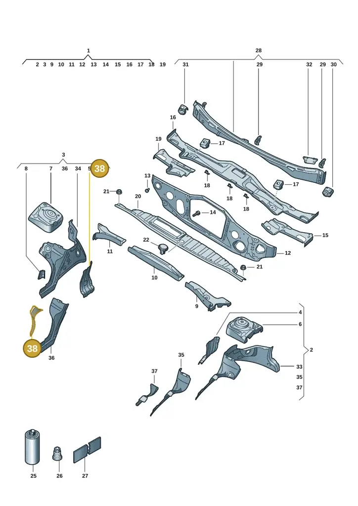 1EA806670 — Volkswagen ID.3 Pro (2019-2024) diagram 10a803005, position 38