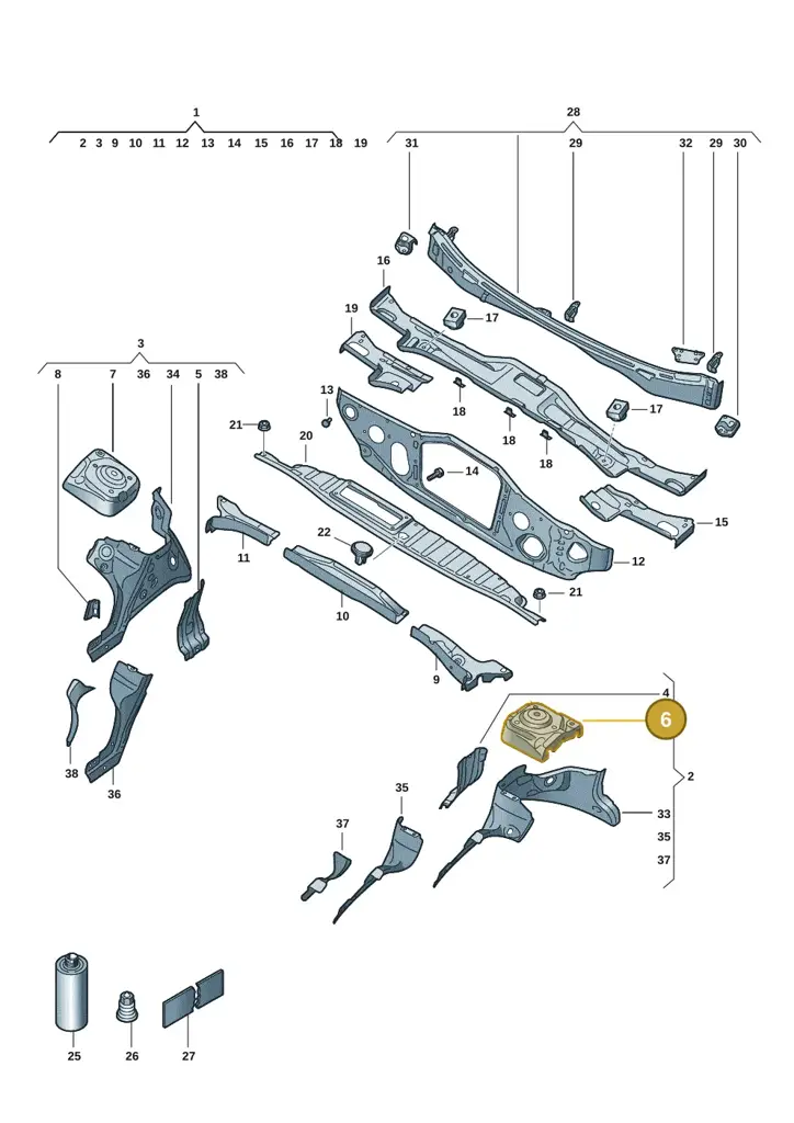 1EA809121 — Volkswagen ID.3 Pro (2019-2024) diagram 10a803005, position 6