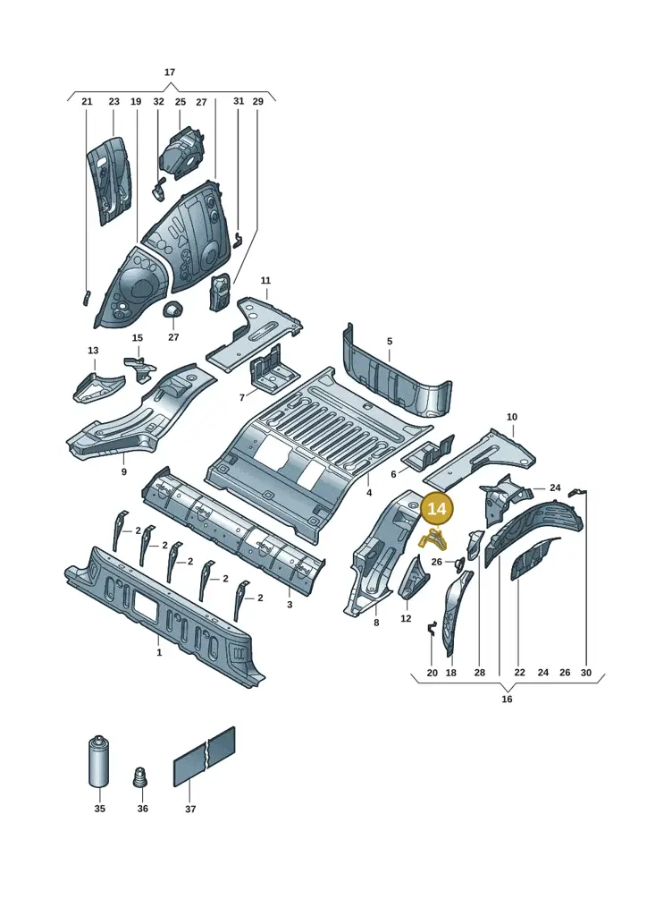 1EA809321 — Volkswagen ID.3 Pro (2019-2024) diagram 10a803015, position 14