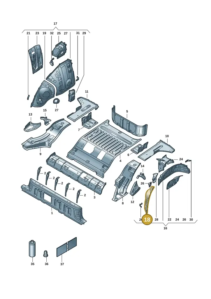 1EA809687 — Volkswagen ID.3 Pro (2019-2024) diagram 10a803015, position 18