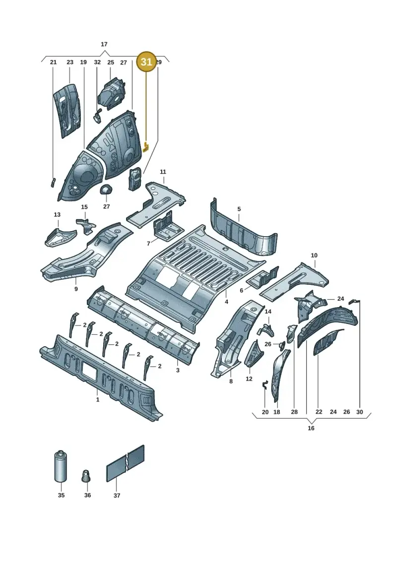 1EA813696 — Volkswagen ID.3 Pro (2019-2024) diagram 10a803015, position 31