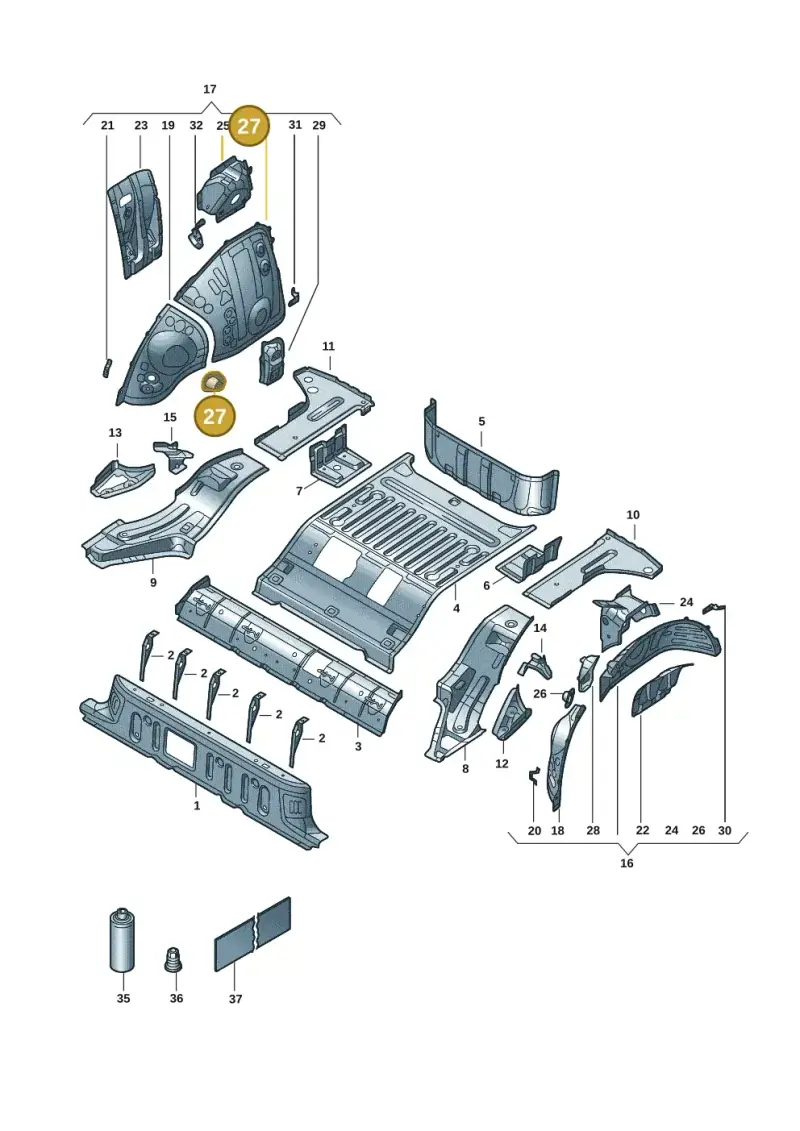 1EA813722 — Volkswagen ID.3 (2021-) diagram 10a803015, position 27